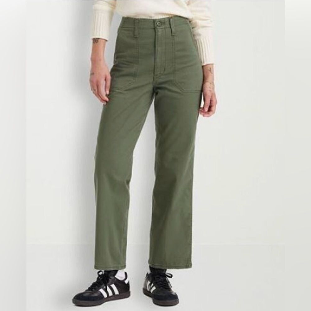Levis Surplus Straight Leg Pants Womens W32 L29 Olive Green Utility Stretch